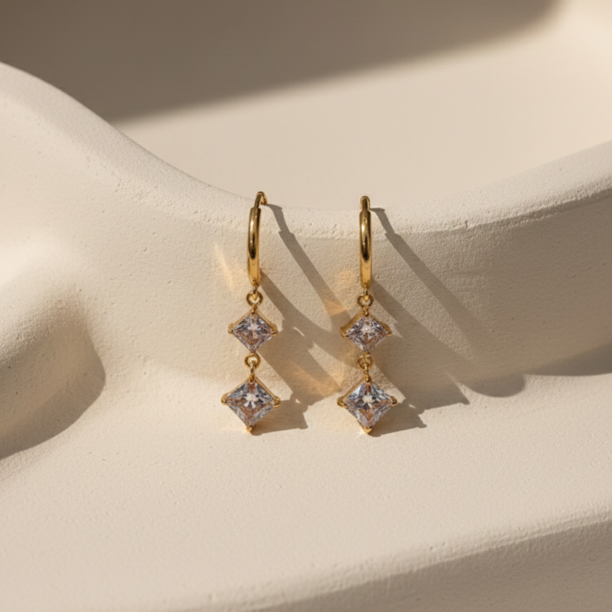 Double Prism Drop Earrings